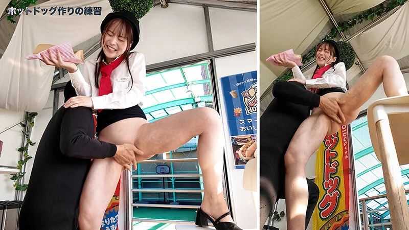 クレープ屋で立ち手マン！