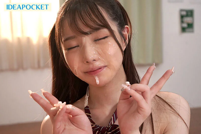 顔射後のダブルピース！