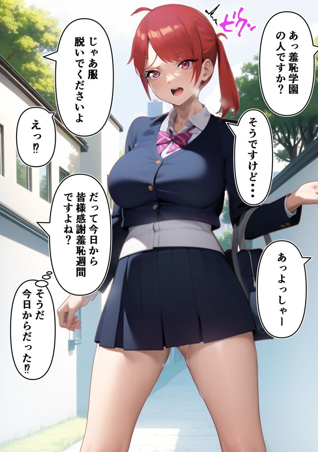 【エロ漫画】言われたら外でも裸になったり辱しめプレイさせられる羞恥週間というイベントある学園のお話。 02