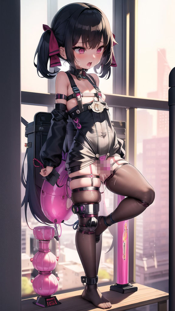 【エロCG】拘束されて体をビクつかせ感じるサイバー魔法少女が固定バイブでアへアへ状態! 10