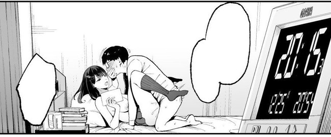 【エロ漫画】漫画を読んでる黒髪ロングギャルにクンニやセックスしても感じなかったのにある事をキッカケに喘ぎまくり…！？ 07