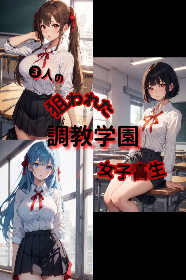 【AIエロ漫画】調教学園では緊縛されたヒロイン3人が日々羞恥と快楽を教え込まれているそうで女子校生一人一人の個性も魅力的！ 07