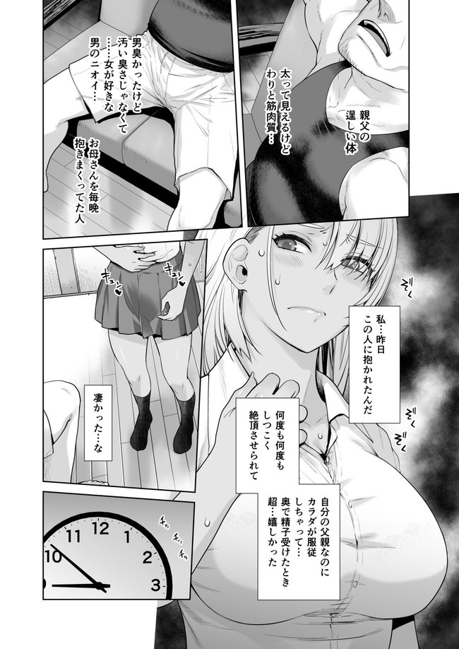 【ギャルエロ漫画】セックスを擬似体験できるVRで1番嫌いな父親を選択したギャルが嫌なはずなのに感じてしまう！心配した父親がVRを外すとギャルは我慢できずに… 05